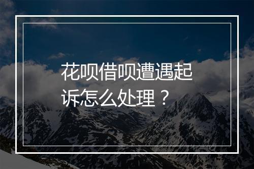 花呗借呗遭遇起诉怎么处理？