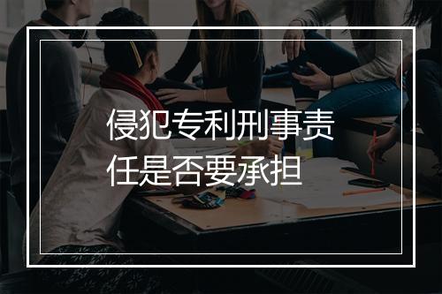 侵犯专利刑事责任是否要承担