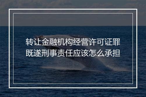 转让金融机构经营许可证罪既遂刑事责任应该怎么承担