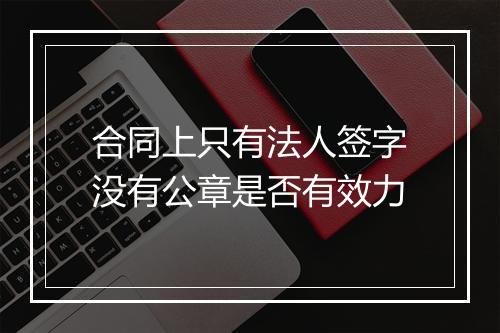 合同上只有法人签字没有公章是否有效力