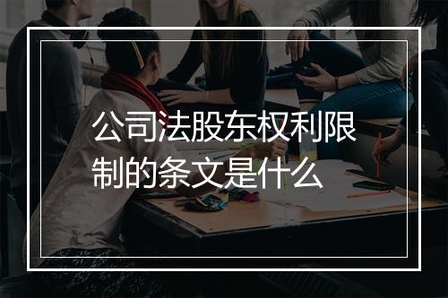 公司法股东权利限制的条文是什么