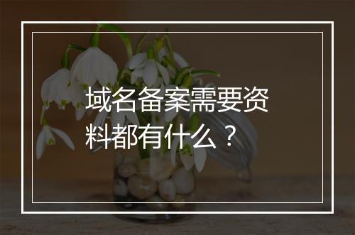 域名备案需要资料都有什么？