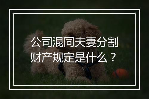 公司混同夫妻分割财产规定是什么？