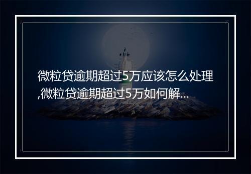 微粒贷逾期超过5万应该怎么处理,微粒贷逾期超过5万如何解决