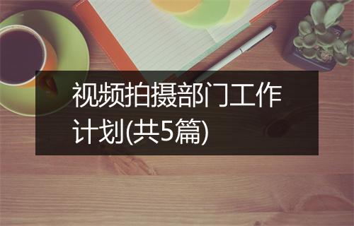 视频拍摄部门工作计划(共5篇)