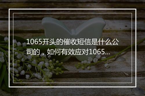 1065开头的催收短信是什么公司的，如何有效应对1065号码的催收信息