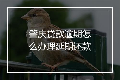 肇庆贷款逾期怎么办理延期还款