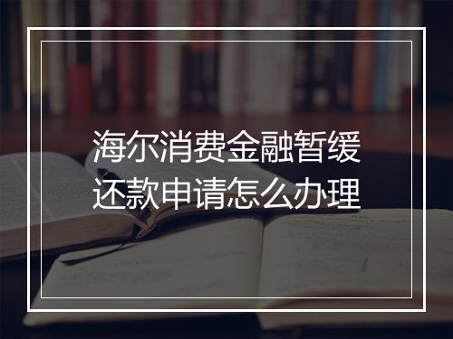 海尔消费金融暂缓还款申请怎么办理