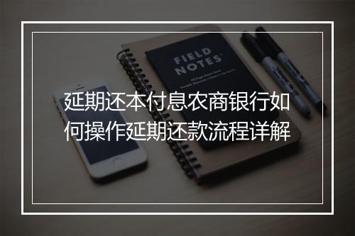 延期还本付息农商银行如何操作延期还款流程详解