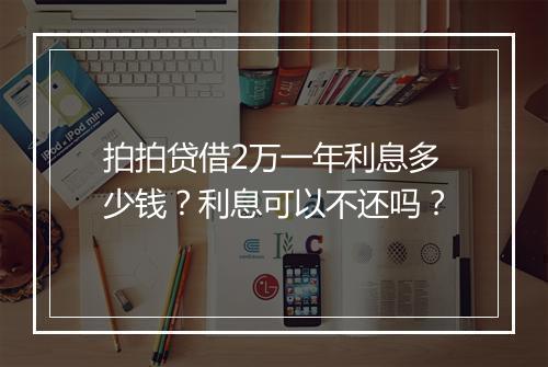 拍拍贷借2万一年利息多少钱？利息可以不还吗？