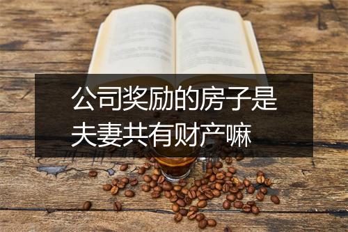公司奖励的房子是夫妻共有财产嘛