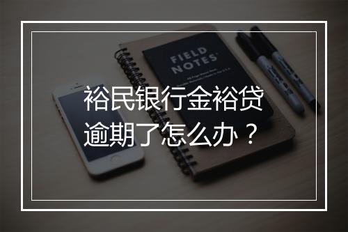 裕民银行金裕贷逾期了怎么办？