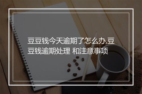 豆豆钱今天逾期了怎么办,豆豆钱逾期处理 和注意事项
