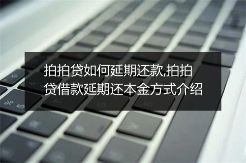 拍拍贷如何延期还款,拍拍贷借款延期还本金方式介绍
