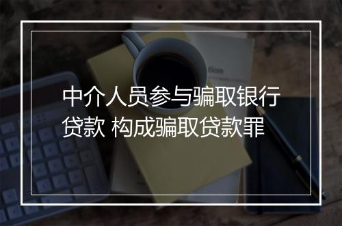中介人员参与骗取银行贷款 构成骗取贷款罪