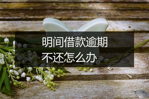 明间借款逾期不还怎么办
