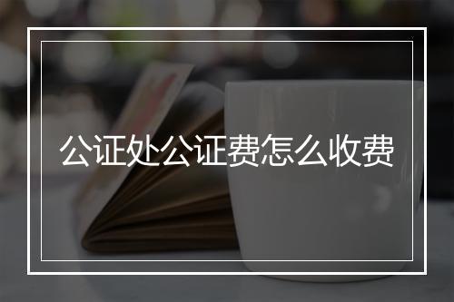 公证处公证费怎么收费