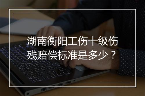 湖南衡阳工伤十级伤残赔偿标准是多少？