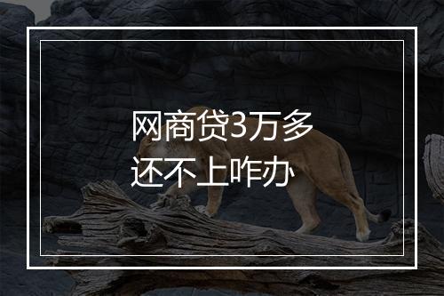 网商贷3万多还不上咋办