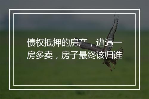 债权抵押的房产，遭遇一房多卖，房子最终该归谁