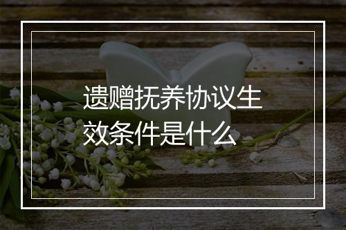 遗赠抚养协议生效条件是什么