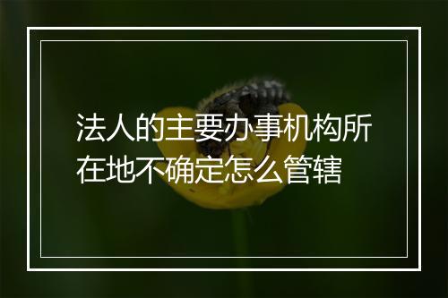 法人的主要办事机构所在地不确定怎么管辖