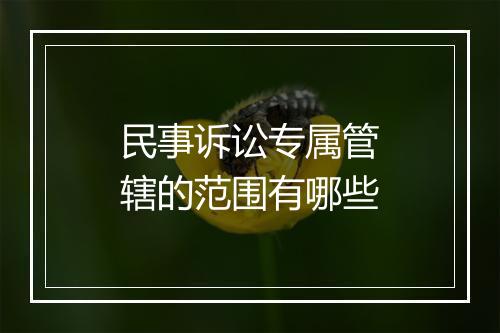 民事诉讼专属管辖的范围有哪些