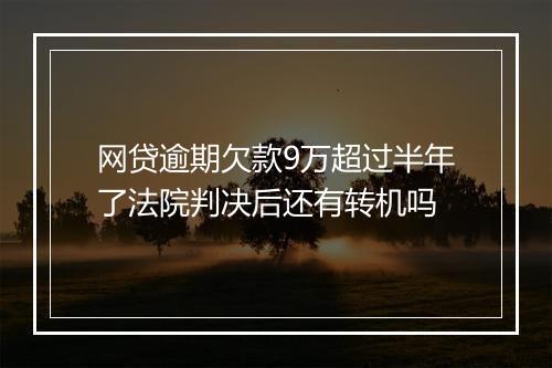 网贷逾期欠款9万超过半年了法院判决后还有转机吗