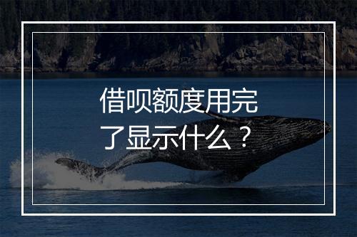 借呗额度用完了显示什么？