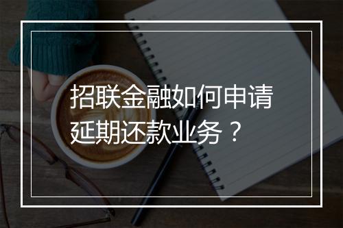 招联金融如何申请延期还款业务？