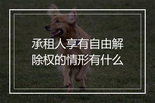 承租人享有自由解除权的情形有什么