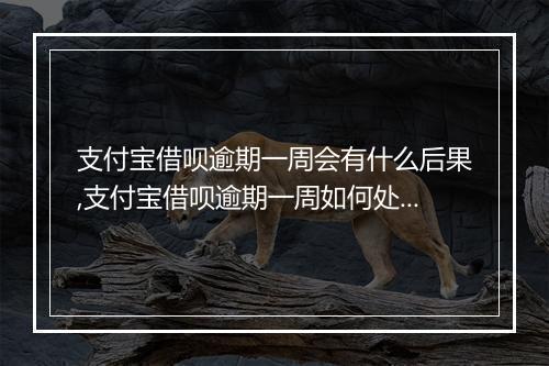 支付宝借呗逾期一周会有什么后果,支付宝借呗逾期一周如何处理