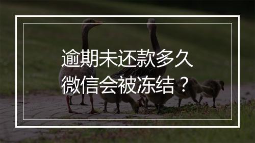 逾期未还款多久微信会被冻结？