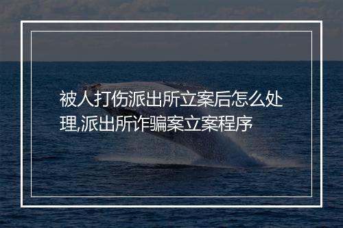 被人打伤派出所立案后怎么处理,派出所诈骗案立案程序