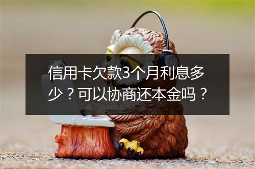信用卡欠款3个月利息多少？可以协商还本金吗？