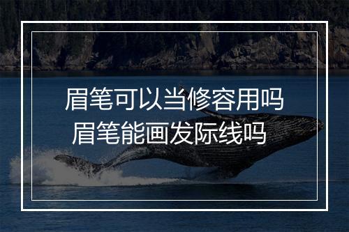 眉笔可以当修容用吗 眉笔能画发际线吗